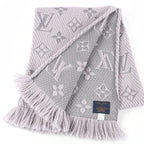 Louis Vuitton Echarpe Logo Mania Wool Silk Scarf with Fringe — view 3