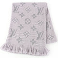 Louis Vuitton Echarpe Logo Mania Wool Silk Scarf with Fringe