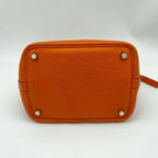 Hermes Picotin Lock PM Taurillon Clemence Silver Handbag Orange — view 5