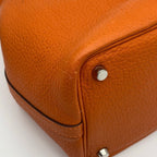 Hermes Picotin Lock PM Taurillon Clemence Silver Handbag Orange — view 8