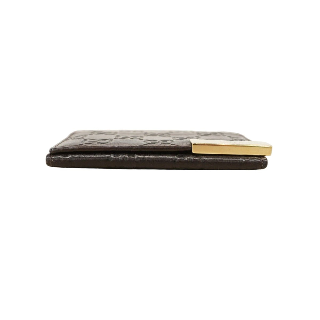 Gucci Business Card Holder Guccissima Leather Brown Gold — view 2