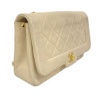 Chanel Shoulder Bag Quilted Lambskin Beige Gold — view 2