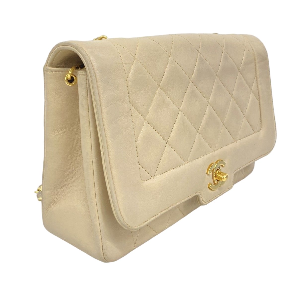Chanel Shoulder Bag Quilted Lambskin Beige Gold — view 2