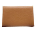 Hermes Card Case Business Holder Calvi Gold Epsom