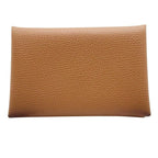 Hermes Card Case Business Holder Calvi Gold Epsom