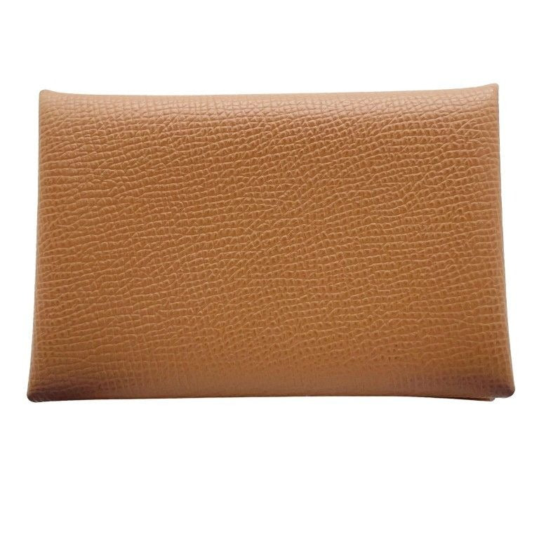 Hermes Card Case Business Holder Calvi Gold Epsom