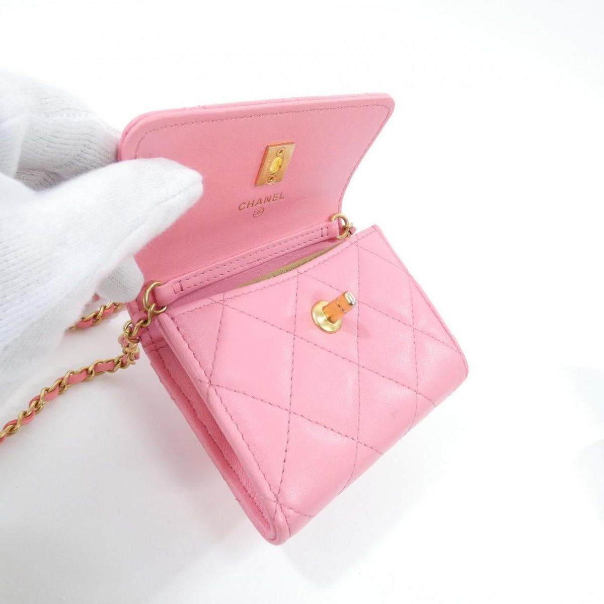 Chanel Chain Clutch Pink Mat — view 7