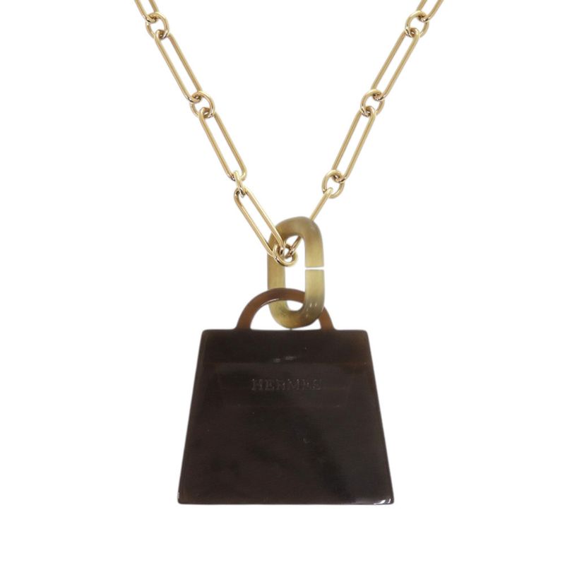 Hermes Fusion Amulet Kelly Pendant Large Model GP Horn Parma Brass Lira — view 4