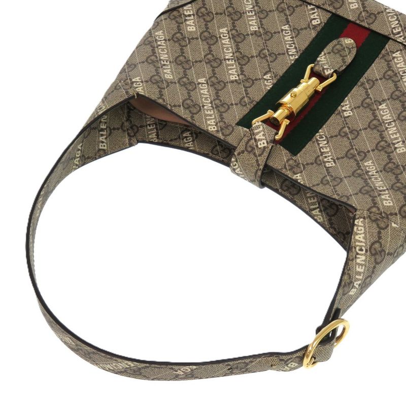 Gucci Balenciaga Jackie Polyester Cotton Beige 0294 Handbag — view 4