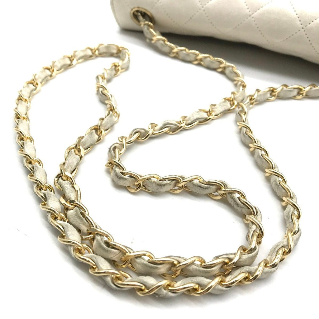 Chanel Quilted Big CC Logo Turnlock Chain Shoulder Bag White — view 6