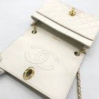 Chanel Quilted Big CC Logo Turnlock Chain Shoulder Bag White — view 7