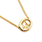 Dior Necklace Logo Oval Gold Plated Rhinestone — view 2