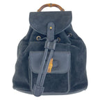 Gucci Vintage Bamboo Black Gold Hardware Suede 003 2852 0030 0 Backpack Daypack