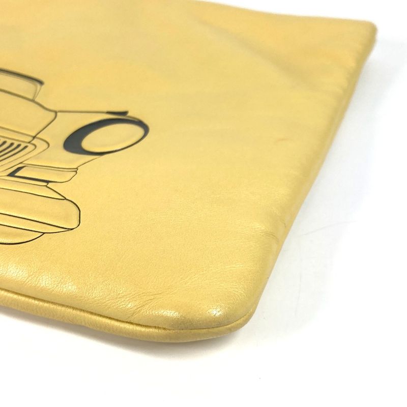 Chanel Clutch Bag Coco Havana Car Logo Leather Yellow — view 5