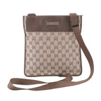 Gucci GG Canvas 019 Leather Shoulder Bag Crossbody Messenger Brown