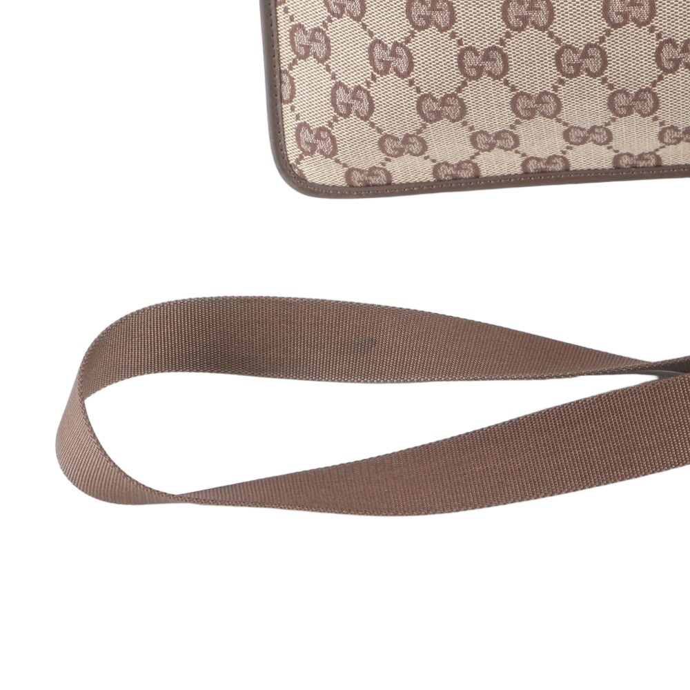Gucci GG Canvas 019 Leather Shoulder Bag Crossbody Messenger Brown — view 2