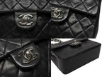 Chanel Mini Quilted 17 Shoulder Bag CC Logo Lambskin Black Silver — view 4