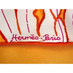 Hermes J'attends Mon Prince Carre 45 Silk Handkerchief Orange Ivory — view 4