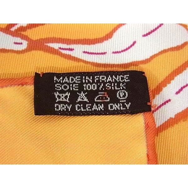 Hermes J'attends Mon Prince Carre 45 Silk Handkerchief Orange Ivory — view 5