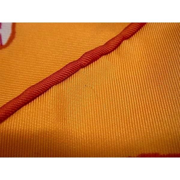 Hermes J'attends Mon Prince Carre 45 Silk Handkerchief Orange Ivory — view 6
