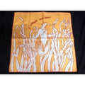 Hermes J'attends Mon Prince Carre 45 Silk Handkerchief Orange Ivory