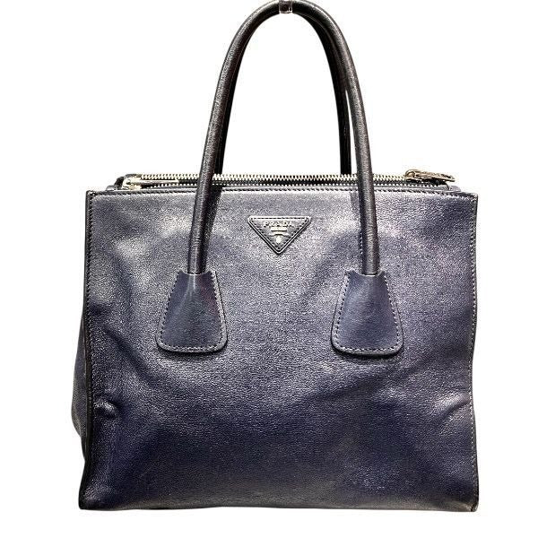 Prada Vitello Daino Navy Tote