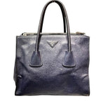 Prada Vitello Daino Navy Tote