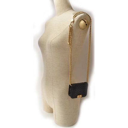 Chanel Belt Bag Coin Case Chain Pouch Boy Black Gold Hardware — view 3