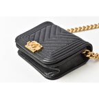 Chanel Belt Bag Coin Case Chain Pouch Boy Black Gold Hardware — view 5