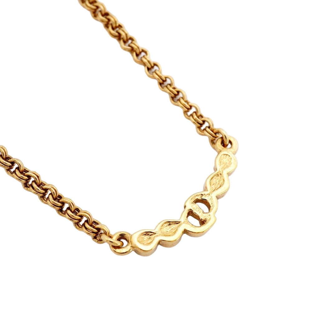 Dior Necklace CD Logo Gold Plated Rhinestone — view 2