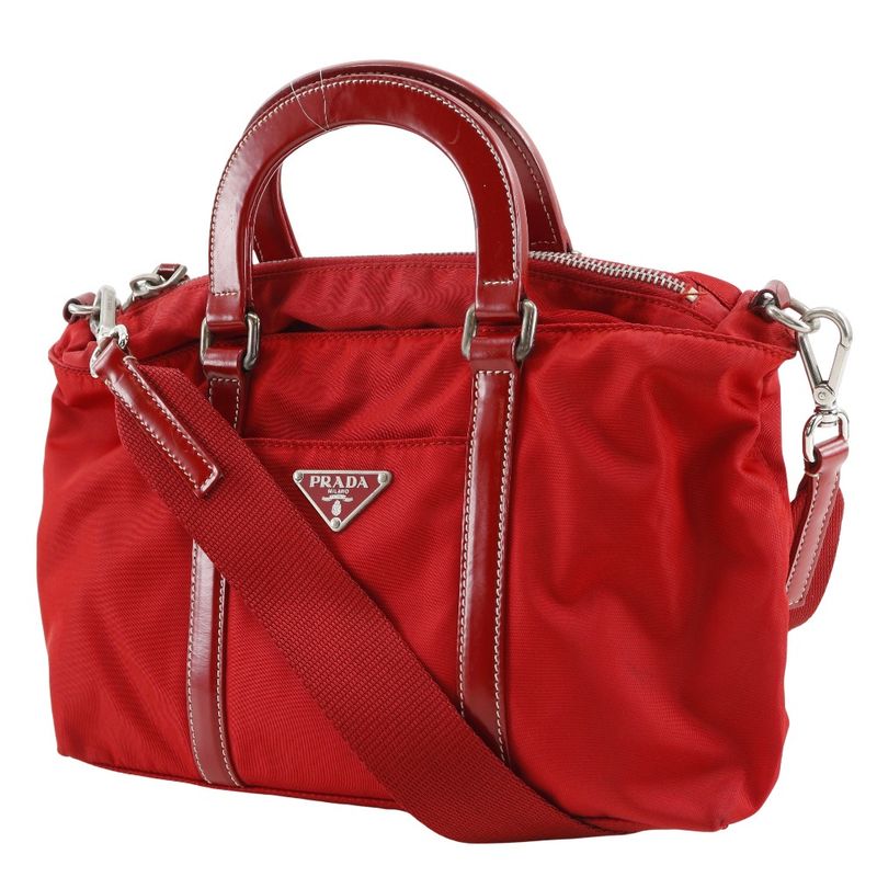 Prada 2-Way Shoulder Nylon Red Handbag — view 2