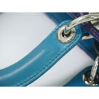 Christian Dior Lady Cannage Handbag Leather Purple Pink Blue Bag — view 7