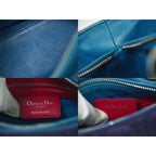 Christian Dior Lady Cannage Handbag Leather Purple Pink Blue Bag — view 9