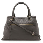 Gucci Micro Guccissima Tote 2-Way Shoulder Bag Leather Gray Gold
