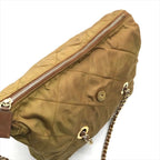 Prada Nylon Tessuto Chain Shoulder Tote Brown — view 7