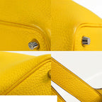 Hermes Picotin Lock PM Jaune Ambre Silver Taurillon Handbag — view 7