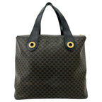 Celine Vintage Macadam Blason Triomphe Pattern Leather Tote Black Brown — view 3