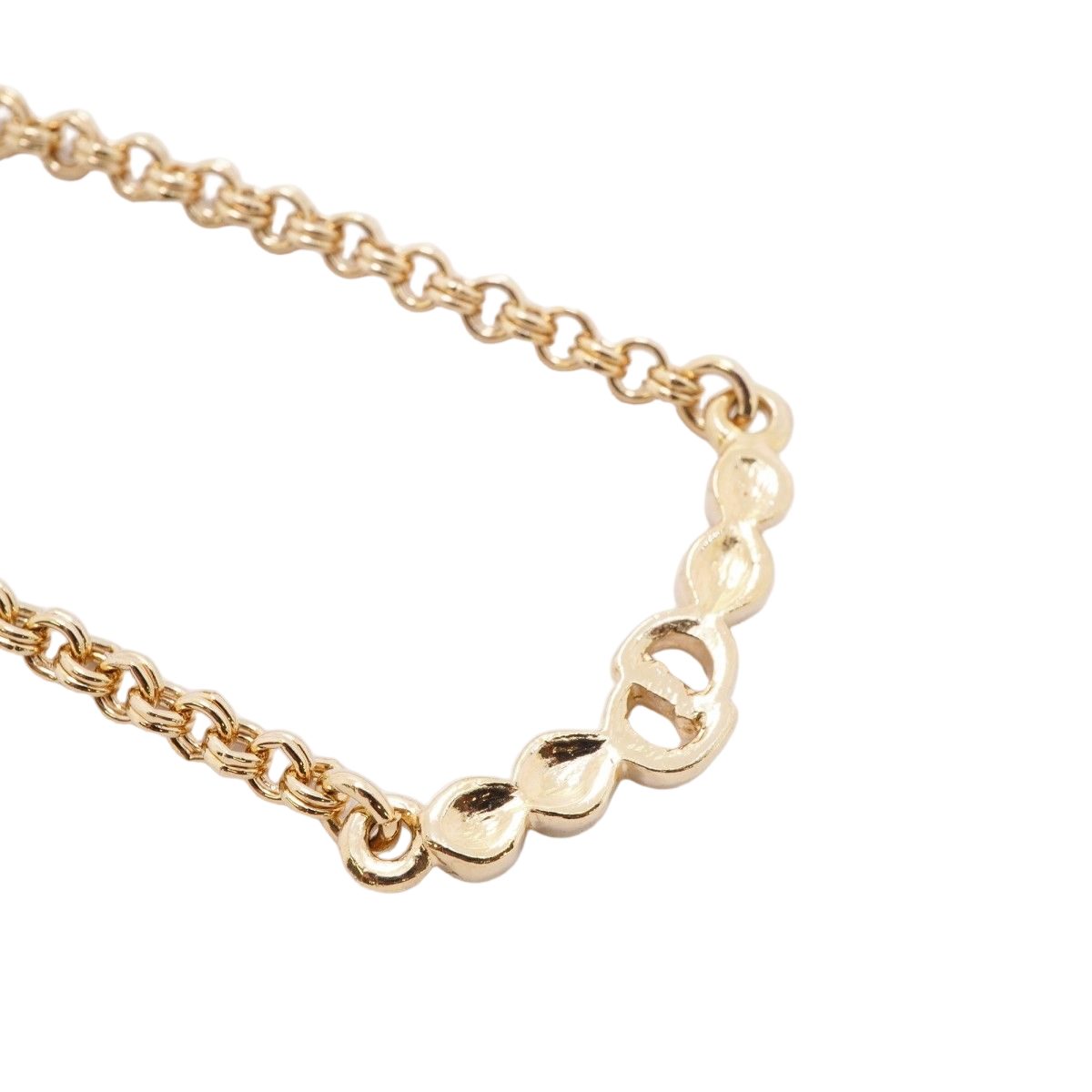 Dior Necklace CD Logo Gold Plated Rhinestone — view 2