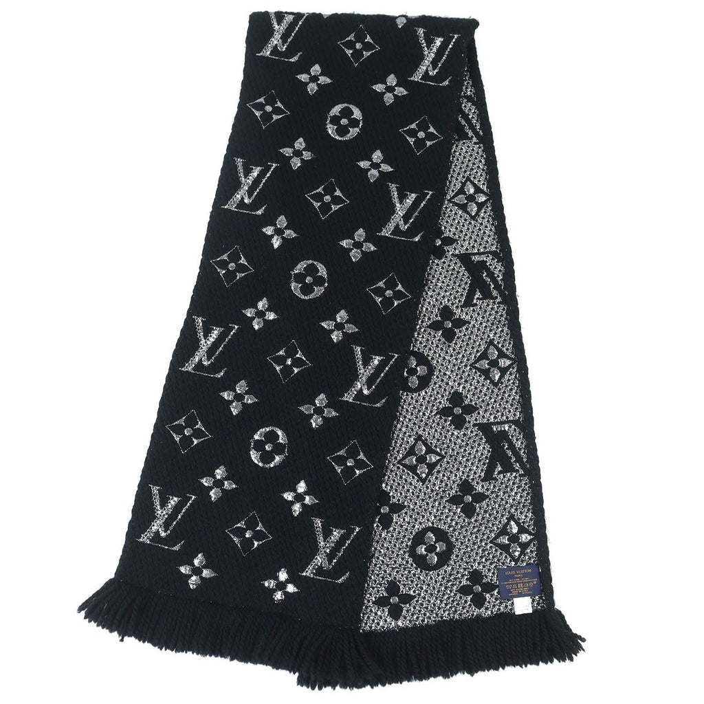 Louis Vuitton Logomania Scarf Shine Wool Silk Monogram Fringe — view 3