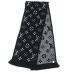 Louis Vuitton Logomania Scarf Shine Wool Silk Monogram Fringe — view 3