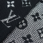 Louis Vuitton Logomania Scarf Shine Wool Silk Monogram Fringe — view 5