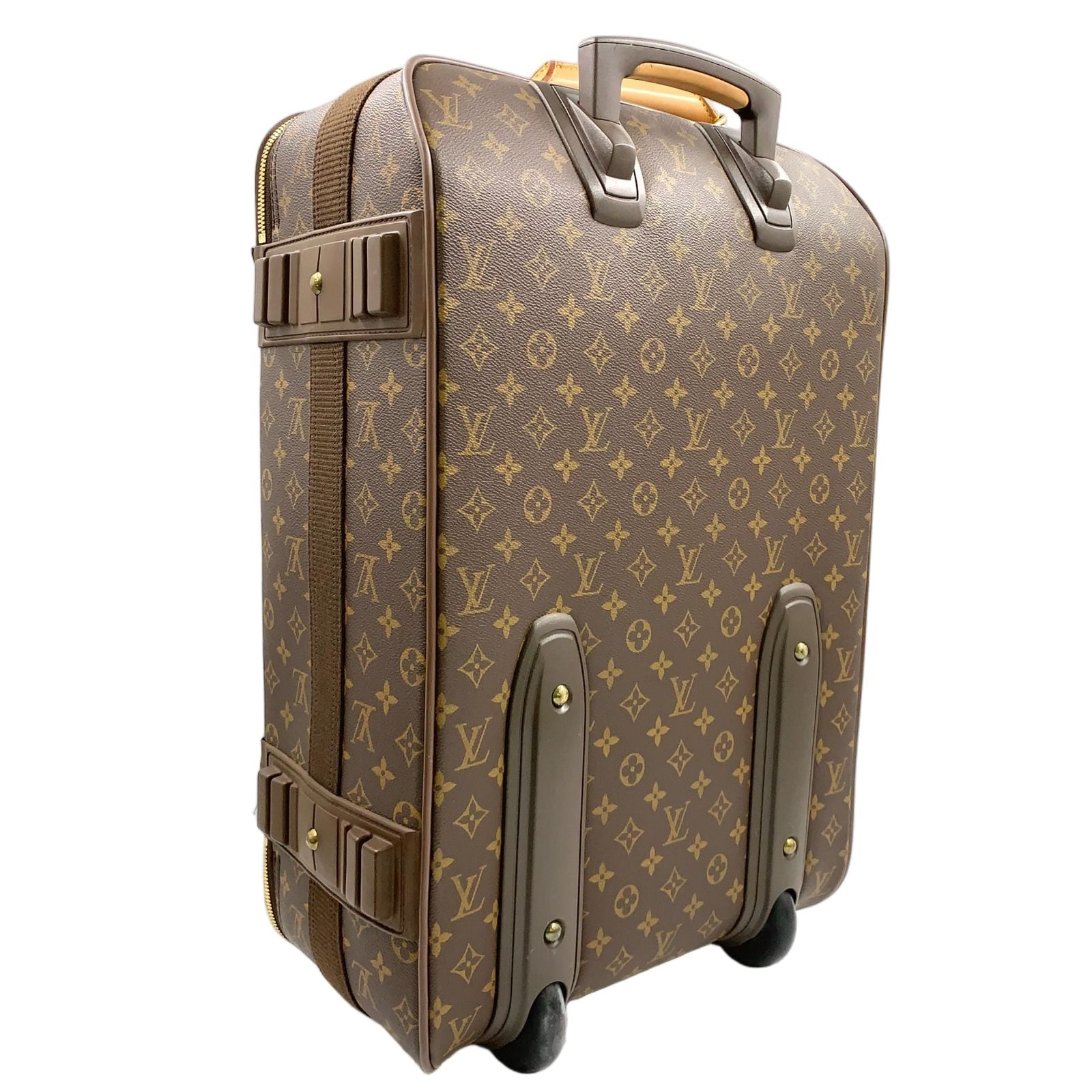 Louis Vuitton Pegase 55 Monogram Carry Leather Brown Light Travel Bag Gold — view 2
