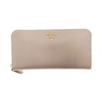 Prada Round Long Wallet Saffiano 1 Ml506 Beige