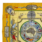 Hermes Scarf Silk Carre 90 le Geographe Geographer Yellow — view 2