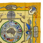 Hermes Scarf Silk Carre 90 le Geographe Geographer Yellow — view 3