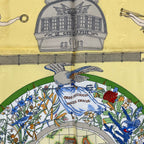 Hermes Scarf Silk Carre 90 le Geographe Geographer Yellow — view 6