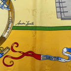 Hermes Scarf Silk Carre 90 le Geographe Geographer Yellow — view 8