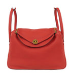Hermes Lindy 30 Rouge de Coeur Gold Taurillon 2-Way Shoulder Bag