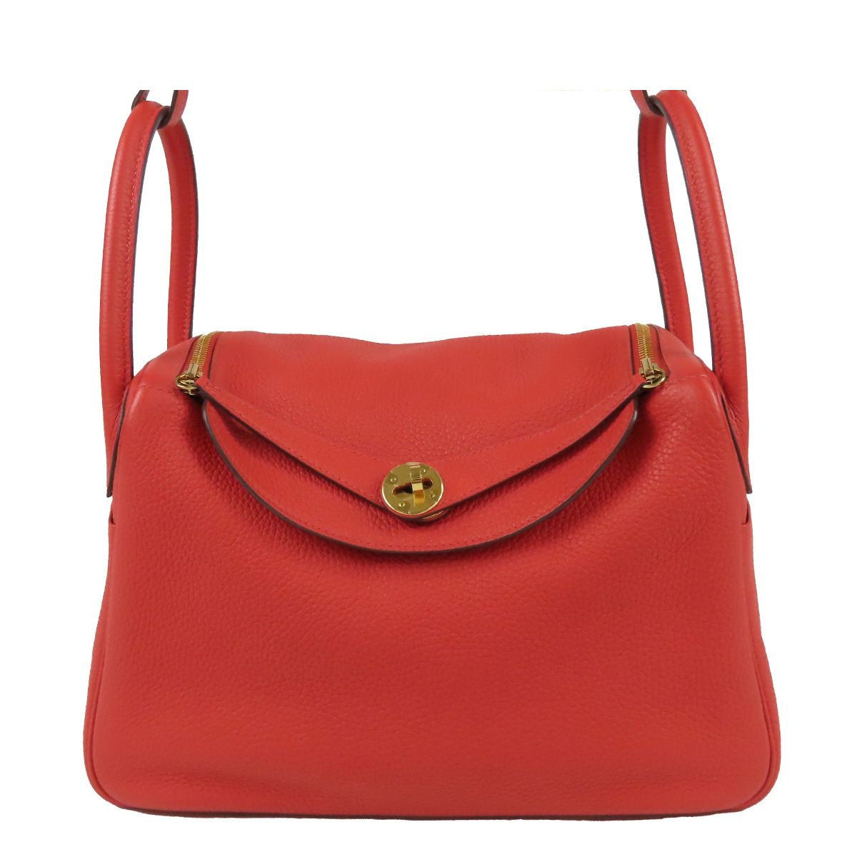 Hermes Lindy 30 Rouge de Coeur Gold Taurillon 2-Way Shoulder Bag