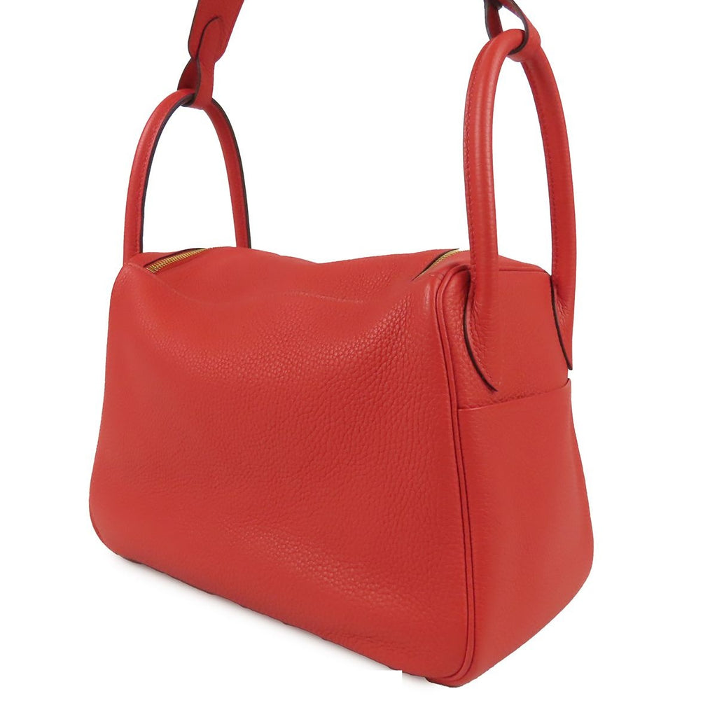Hermes Lindy 30 Rouge de Coeur Gold Taurillon 2-Way Shoulder Bag — view 2